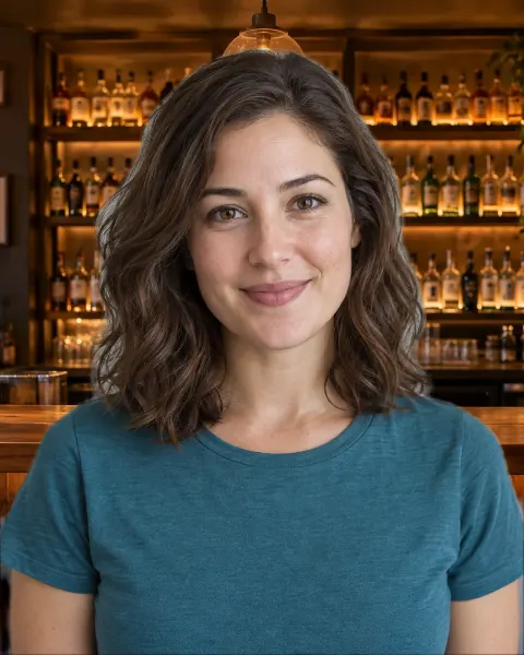 Sample portrait after applying bar background