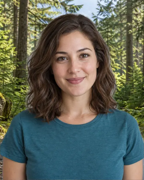 Sample portrait after applying forest background