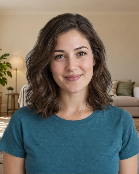 Sample portrait after applying living room background