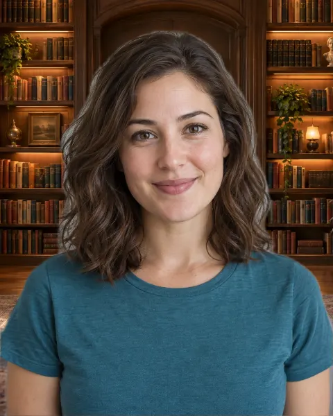 Sample portrait after applying library background