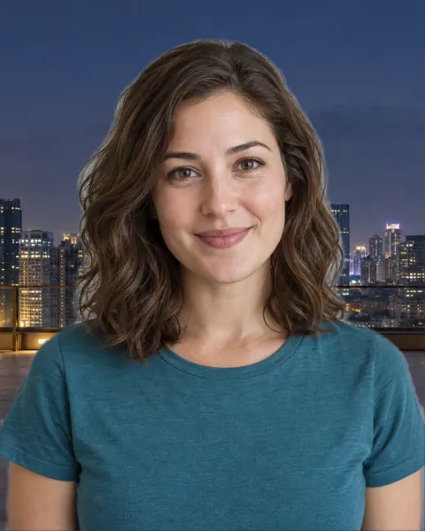 Sample portrait after applying night city background