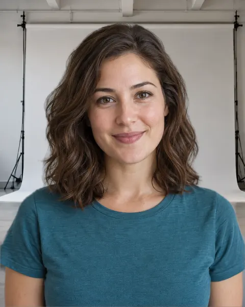 Sample portrait after applying photo studio background